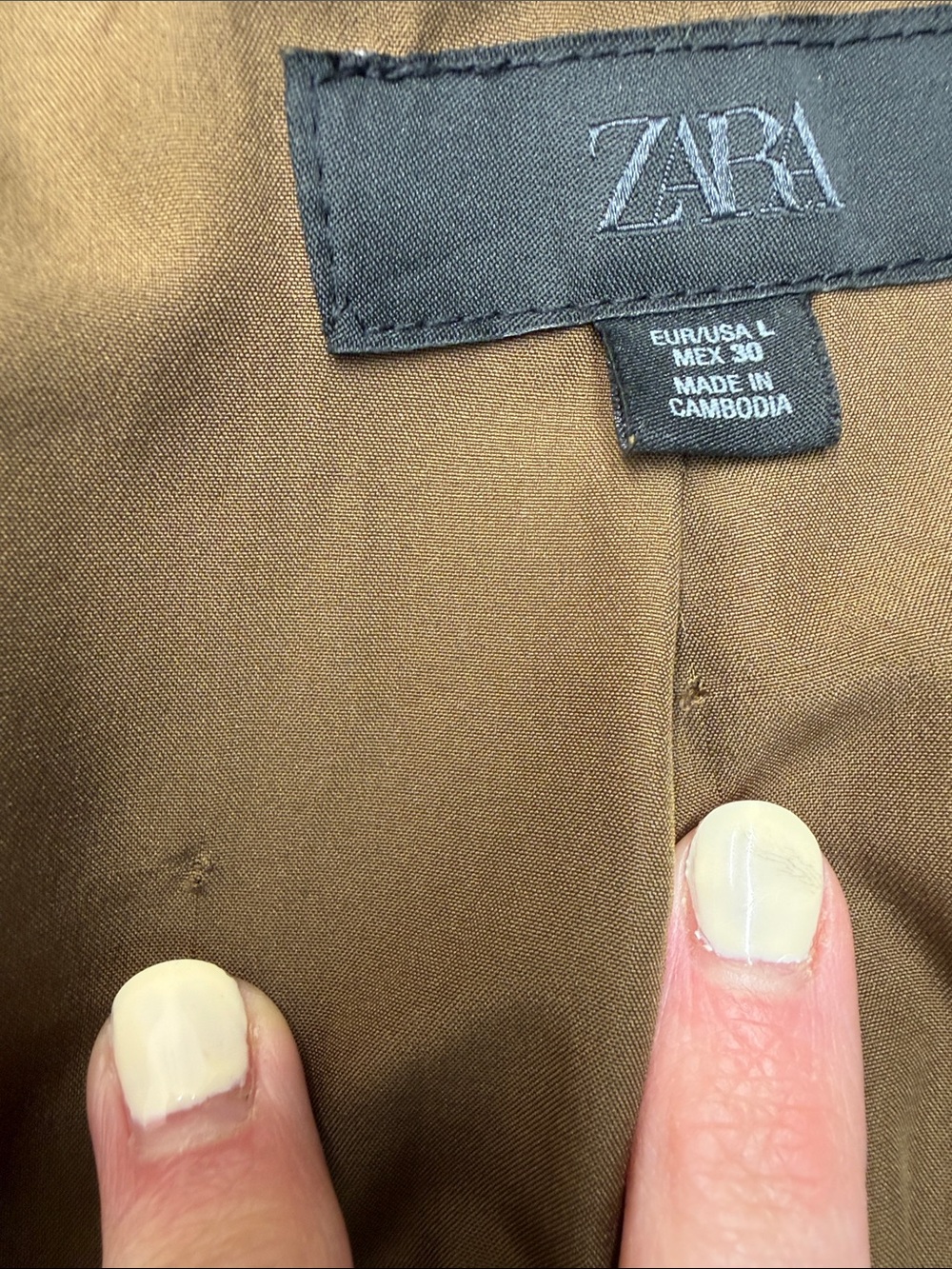 Zara Cropped Faux Suede Jacket in Tobacco Brown Sz L - Picture 11 of 12